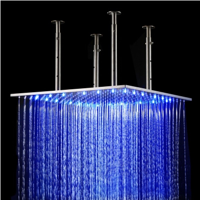 Contemporary 20 inch Stainless Steel Color Changing LED Light Shower Head - HS16G Contemporary 20 inch Stainless Steel Color Changing LED Light Shower Head - HS16G
