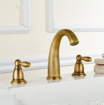 Antique Brass Widespread Two Handles Bathroom Sink Faucet T0451 Antique Brass Widespread Two Handles Bathroom Sink Faucet T0451