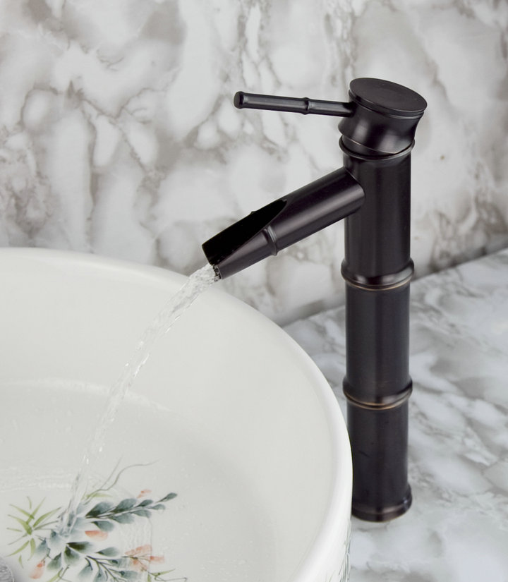 Traditional Style Bamboo Joint Oil-rubbed Bronze Finish Bathroom Sink Faucet T0417OR Traditional Style Bamboo Joint Oil-rubbed Bronze Finish Bathroom Sink Faucet T0417OR
