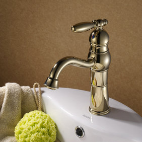 Classic Ti-PVD Finish Solid Brass Bathroom Sink Faucet T0419G Classic Ti-PVD Finish Solid Brass Bathroom Sink Faucet T0419G