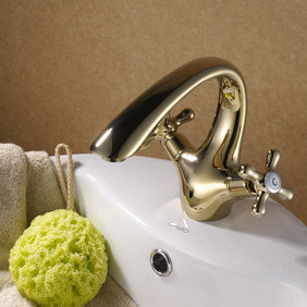 Antique Brass Centerset Two Handles Bathroom Sink Faucet T0429G Antique Brass Centerset Two Handles Bathroom Sink Faucet T0429G