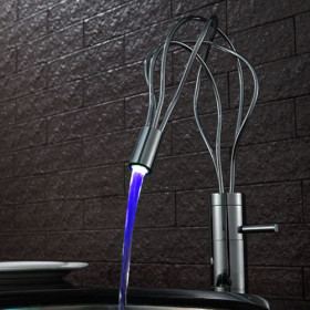 Contemporary Color Changing LED Bathroom Sink Faucet - T0458F Contemporary Color Changing LED Bathroom Sink Faucet - T0458F