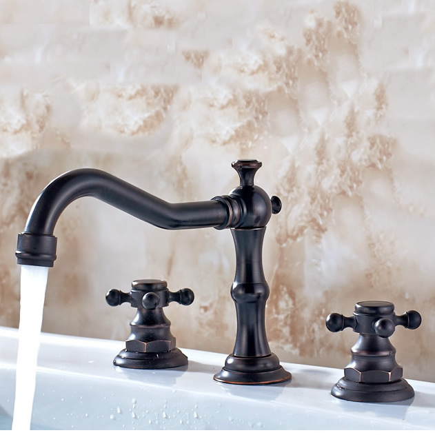 Vintage Style Oil-rubbed Bronze Finish Double Handles Brass Bathroom Sink Faucet TP0477OR Vintage Style Oil-rubbed Bronze Finish Double Handles Brass Bathroom Sink Faucet TP0477OR