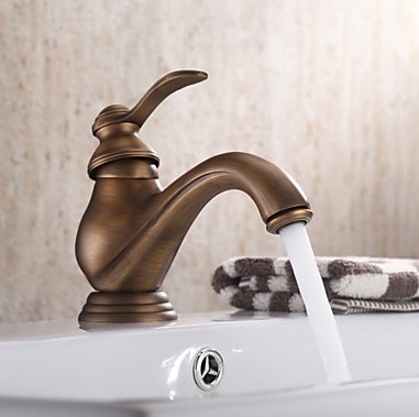 Centerset Single Handle Antique Brass Bathroom Sink Faucet TP0480 Centerset Single Handle Antique Brass Bathroom Sink Faucet TP0480