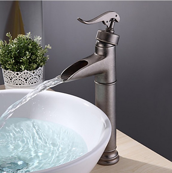 Vintage Silver Finish Centerset Single Handle Brass Bathroom Sink Faucet T0599KH Vintage Silver Finish Centerset Single Handle Brass Bathroom Sink Faucet T0599KH