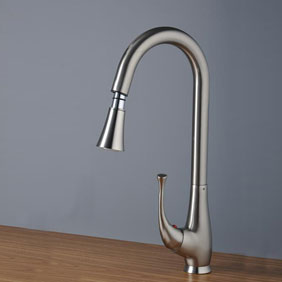 Nickel Brushed Single Handle Centerset Kitchen Faucet (T0760S) Nickel Brushed Single Handle Centerset Kitchen Faucet (T0760S)