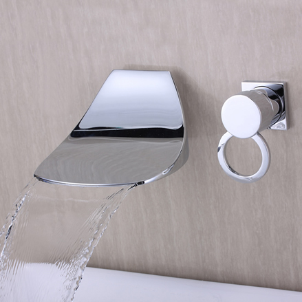 Contemporary Widespread Waterfall Bathroom Sink Faucet (Chrome) T6034 Contemporary Widespread Waterfall Bathroom Sink Faucet (Chrome) T6034