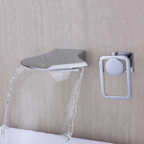 Contemporary Widespread Waterfall Bathroom Sink Faucet (Chrome) T6035 Contemporary Widespread Waterfall Bathroom Sink Faucet (Chrome) T6035