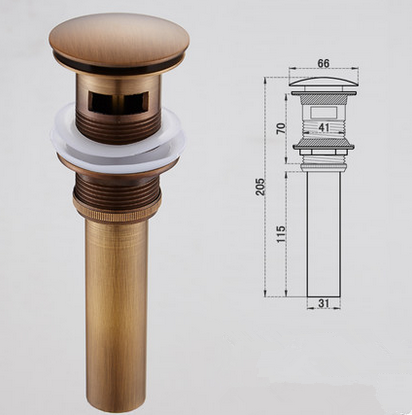 Antique Bronze Pop Up Drain AB0228 Antique Bronze Pop Up Drain AB0228