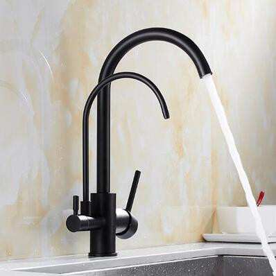 Three Ways Kitchen Faucets Black Bronze Brass Drinking Water Mixer Kitchen Sink Faucet F0208B Three Ways Kitchen Faucets Black Bronze Brass Drinking Water Mixer Kitchen Sink Faucet F0208B