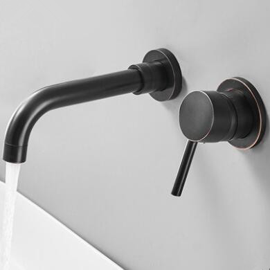 Black Bronze Brass Concealed Installation Wall Mounted Bathroom Sink Faucet F0255B Black Bronze Brass Concealed Installation Wall Mounted Bathroom Sink Faucet F0255B