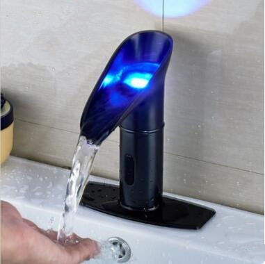 Automatic Faucet Black Bronze Brass LED Waterfall Mixer Bathroom Sink Faucet FA0330B Automatic Faucet Black Bronze Brass LED Waterfall Mixer Bathroom Sink Faucet FA0330B