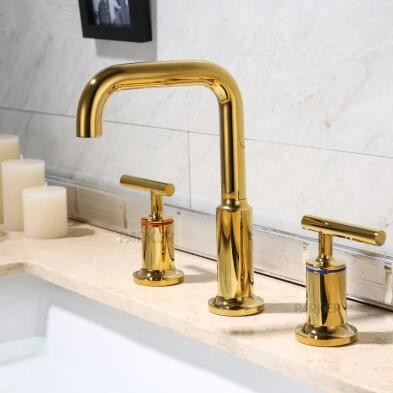 Antique Brass Bright Golden Three-pieces Waterfall Bathroom Sink Faucets Bath Faucets FA348G Antique Brass Bright Golden Three-pieces Waterfall Bathroom Sink Faucets Bath Faucets FA348G