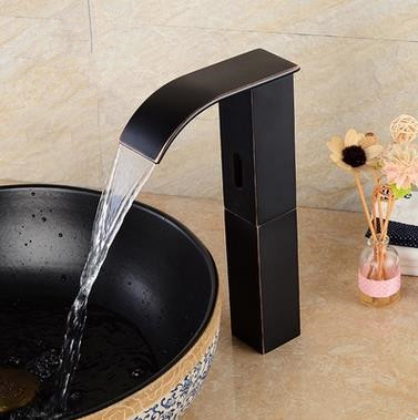 Antique Brass Black Bronze Automatic Single Cold Free Hands Bathroom Sink Faucet FB320T Antique Brass Black Bronze Automatic Single Cold Free Hands Bathroom Sink Faucet FB320T