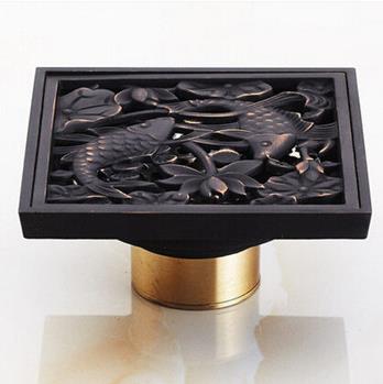 Antique 4 Inch Brass Black Bronze Floor Drain FD0232 Antique 4 Inch Brass Black Bronze Floor Drain FD0232
