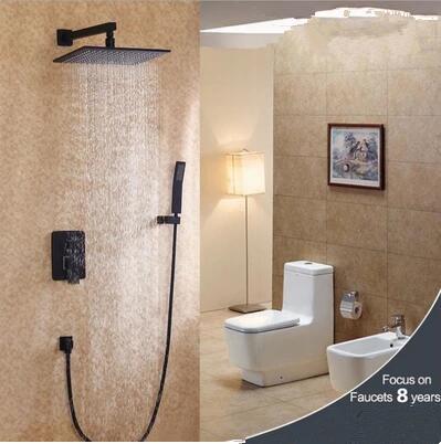 Antique Black Bronze Brass Bathroom Concealed Installation Rainfall Shower Set FS0658C Antique Black Bronze Brass Bathroom Concealed Installation Rainfall Shower Set FS0658C
