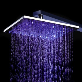 Contemporary 8 inch Brass Color Changing LED Light Shower Head HB8F Contemporary 8 inch Brass Color Changing LED Light Shower Head HB8F