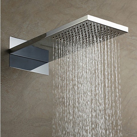 US Standard 304 Stainless Steel Rainfall Rectangle Shower Head HB53B US Standard 304 Stainless Steel Rainfall Rectangle Shower Head HB53B