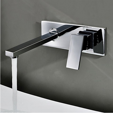Contemporary Wall Mount Bathroom Sink Faucet (Chrome Finish) TQ0482 Contemporary Wall Mount Bathroom Sink Faucet (Chrome Finish) TQ0482