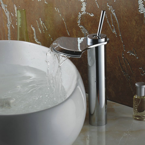 Chrome Finish Single Handle Waterfall Bathroom Sink Faucet TQ3001H Chrome Finish Single Handle Waterfall Bathroom Sink Faucet TQ3001H