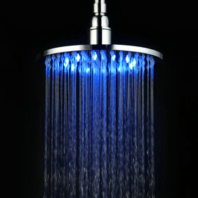 Contemporary 8 inch Brass Color Changing LED Light Shower Head RB08F Contemporary 8 inch Brass Color Changing LED Light Shower Head RB08F