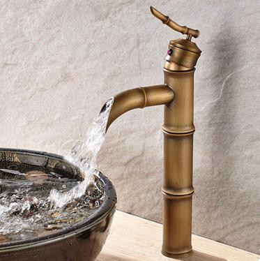 Antique New Designed Bamboo Brass Bathroom Sink Faucet T0150F Antique New Designed Bamboo Brass Bathroom Sink Faucet T0150F