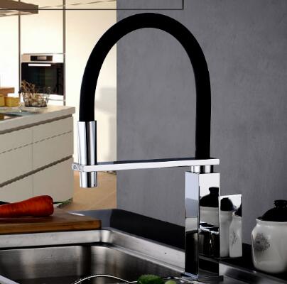 Brass New Designed Chrome & Black Rotatable SPRING Mixer Kitchen Faucet T0165BR Brass New Designed Chrome & Black Rotatable SPRING Mixer Kitchen Faucet T0165BR
