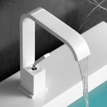 Brass White Printed Hotel/Home Mixer Bathroom Sink Faucet T0205W Brass White Printed Hotel/Home Mixer Bathroom Sink Faucet T0205W