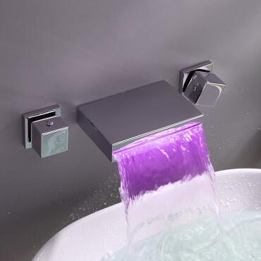 Brass Chrome LED Color Changing concealed Installation Bathroom Sink Faucet T0368 Brass Chrome LED Color Changing concealed Installation Bathroom Sink Faucet T0368