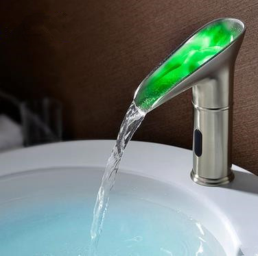 New Designed Brass Automatic LED Color Changing Bathroom Sink Tap T0380M New Designed Brass Automatic LED Color Changing Bathroom Sink Tap T0380M