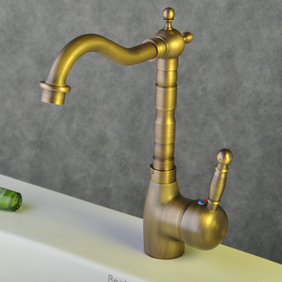 Antique Brass Single Handle Centerset Bathroom Sink Faucet T0407A Antique Brass Single Handle Centerset Bathroom Sink Faucet T0407A