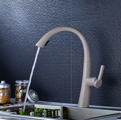 Brass Quartz Printed Rotatable Single Handle Pull Out Kitchen Sink Faucet T0408Q Brass Quartz Printed Rotatable Single Handle Pull Out Kitchen Sink Faucet T0408Q