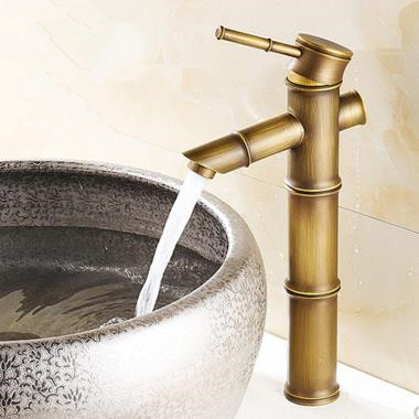 Antique Brass Bathroom Sink Faucet - Bamboo Shape Design T0418HA Antique Brass Bathroom Sink Faucet - Bamboo Shape Design T0418HA