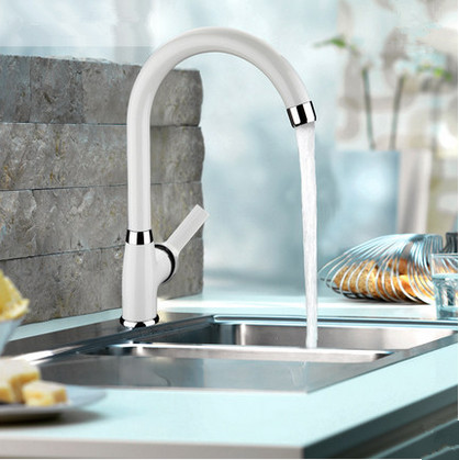 Contemporary Centerset White Painting Kitchen Sink Faucet T0553 Contemporary Centerset White Painting Kitchen Sink Faucet T0553