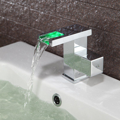 Contemporary Color Changing LED Bathroom Sink Faucet - T0828F Contemporary Color Changing LED Bathroom Sink Faucet - T0828F