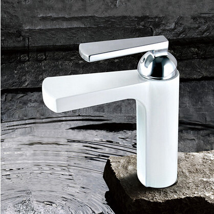 New Brass High Quality Bathroom Mixer Faucet White Waterfall Faucet T1020W New Brass High Quality Bathroom Mixer Faucet White Waterfall Faucet T1020W