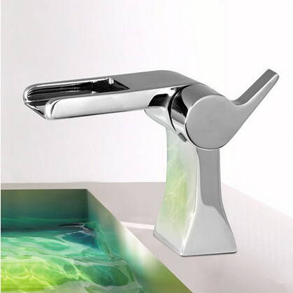 Waterfall Single Hole Single Handle Brass Bathroom Sink Faucet T1028B Waterfall Single Hole Single Handle Brass Bathroom Sink Faucet T1028B