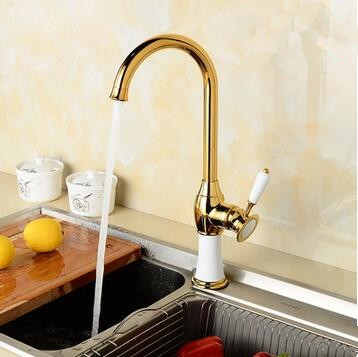 Antique Brass Golden With White Printed Kitchen Mixer Sink Faucet TA0138G Antique Brass Golden With White Printed Kitchen Mixer Sink Faucet TA0138G