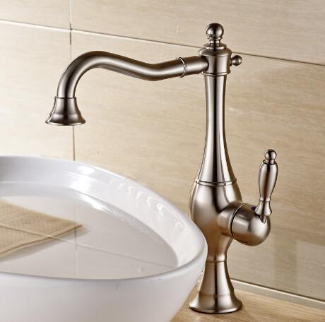 Antique Classic Nickel Brushed Single Handle Bathroom Sink Faucet TA015N Antique Classic Nickel Brushed Single Handle Bathroom Sink Faucet TA015N