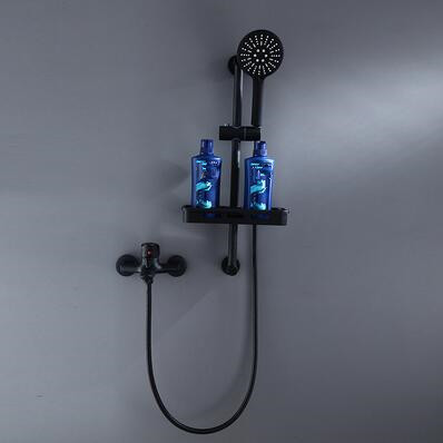 Antique Black Brass Bathroom Liftable Rainfall Shower Set with Small Shelf TB0269 Antique Black Brass Bathroom Liftable Rainfall Shower Set with Small Shelf TB0269