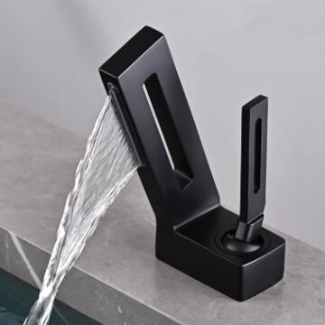 Black Brass Creative Cabinet Waterfall Mixer Bathroom Sink Faucets TB0278F Black Brass Creative Cabinet Waterfall Mixer Bathroom Sink Faucets TB0278F
