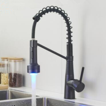 Antique Black Brass Mixer LED SPRING Rotatale Pull Out Kitchen Faucet TF0158L Antique Black Brass Mixer LED SPRING Rotatale Pull Out Kitchen Faucet TF0158L