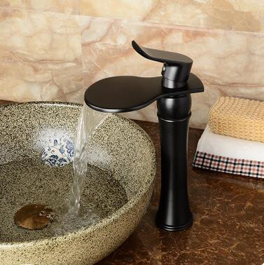 Antique Brass Black Bronze Bathroom Sink Faucet Waterfall Faucets TF0227BH Antique Brass Black Bronze Bathroom Sink Faucet Waterfall Faucets TF0227BH