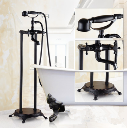 Antique Black Brass Freestanding Bathtub Faucet With Hand Shower TF0729 Antique Black Brass Freestanding Bathtub Faucet With Hand Shower TF0729