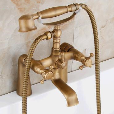 Antique Brass Double Handles Bridge Bathroom Bath Faucet Set TFA348 Antique Brass Double Handles Bridge Bathroom Bath Faucet Set TFA348