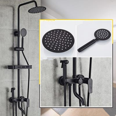 Antique Black Baking Finished Brass Bathroom Waterfall Shower Faucet Set With Bidet Faucet TFB0428 Antique Black Baking Finished Brass Bathroom Waterfall Shower Faucet Set With Bidet Faucet TFB0428