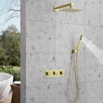 Brass Nickel Brushed Golden Concealed Installation Independent Switch Rainfall Shower Faucet Set TFG798 Brass Nickel Brushed Golden Concealed Installation Independent Switch Rainfall Shower Faucet Set TFG798