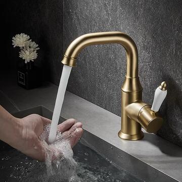 Antique Nickel Brushed Golden Brass Swivel Spout Mixer Bathroom Sink Faucet TG178F Antique Nickel Brushed Golden Brass Swivel Spout Mixer Bathroom Sink Faucet TG178F