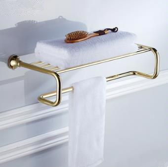 Antique Brass Ti-PVD Wall-mounted Bathroom Shelf With Towel Bar TGB1004 Antique Brass Ti-PVD Wall-mounted Bathroom Shelf With Towel Bar TGB1004