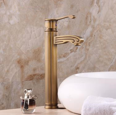 Antique Brass Finish Single Handle Centerset Wood-like Bathroom Sink Faucet Tall TP0486H Antique Brass Finish Single Handle Centerset Wood-like Bathroom Sink Faucet Tall TP0486H